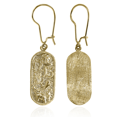 14k Yellow Gold Lucky Items Earrings