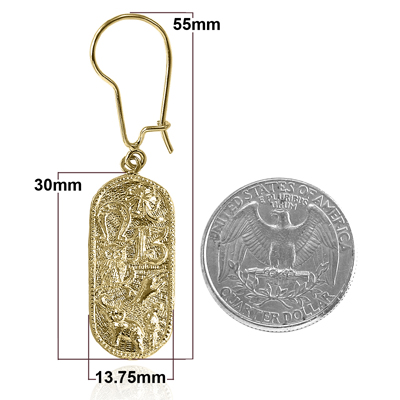 14k Yellow Gold Lucky Items Earrings