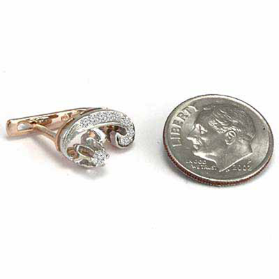 14k Gold Diamond Russian style Earrings