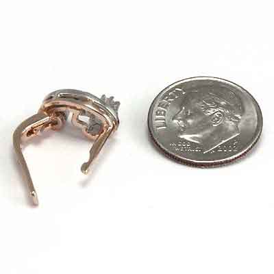 14k Gold Diamond Russian style Earrings