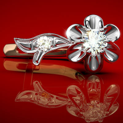 Russian style diamond earrings 585