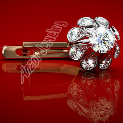 Russian tulpan Style Diamond Earrings 14k gold