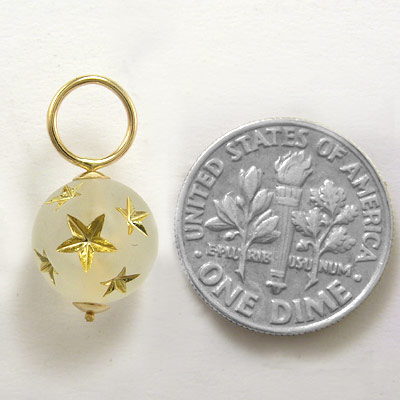 14k Gold Star Bead Charms 10mm