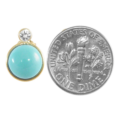 14k Solid Gold Turquoise Stud Earrings