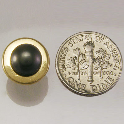 14k Gold Genuine Black Pearl Stud Earrings