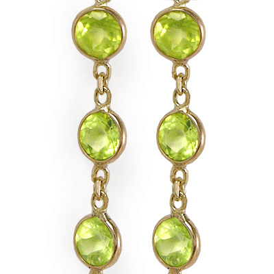 14k Dangling Peridot Earrings
