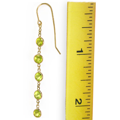 14k Dangling Peridot Earrings