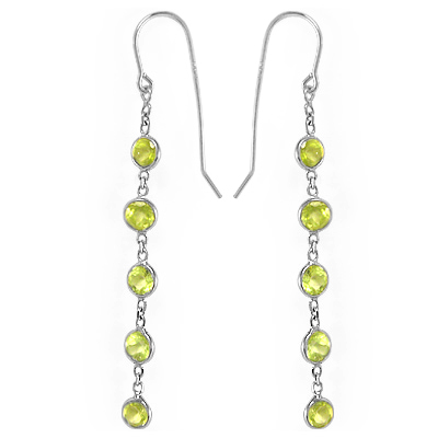 14k gold Dangling Peridot Earrings