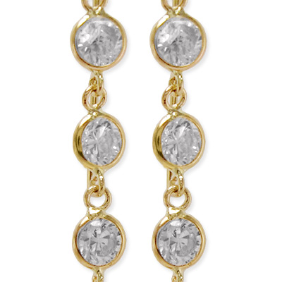 14k Gold Dangling CZ Earrings