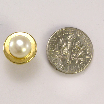 14k Yellow Gold Pearl Earrings
