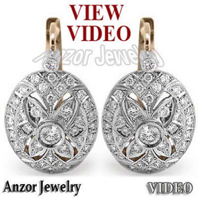 Russian Style Diamond Earrings 585 14k