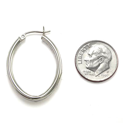 14k White Gold Hoop Earrings