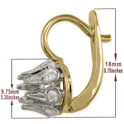 Diamond Semi Mount Earrings  585 Russian Style 14k