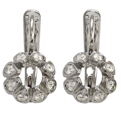 Russian Style Semi Mount Earrings By Anzor 14k