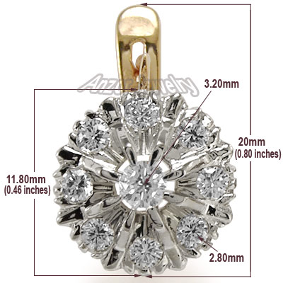 Russian style Diamond Earrings 14k 585