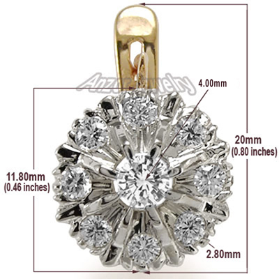 14k Rose Gold Russian Style Diamond Earrings 14K