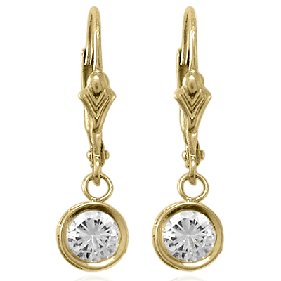 Fancy 14k Yellow Gold Lab Grown Diamond Earrings