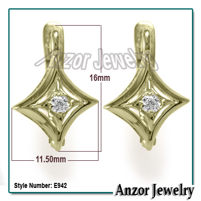 Russian Style Genuine Diamond Earrings  585
