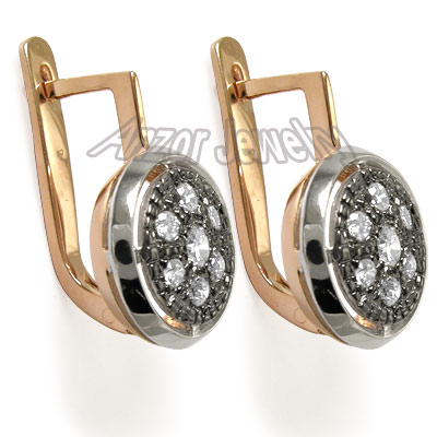 Russian Style Diamond Earrings 14k Gold 585