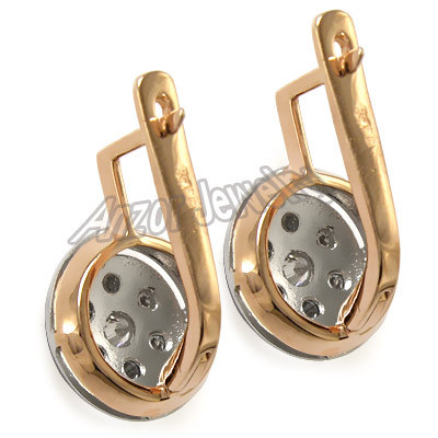 Russian Style Diamond Earrings 14k Gold 585