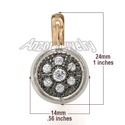 Russian Style Diamond Earrings 14k Gold 585