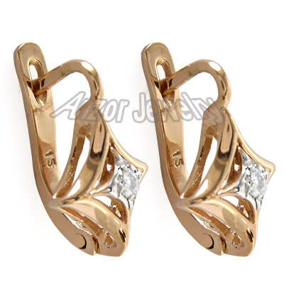 European Style Diamond Earrings 14k gold