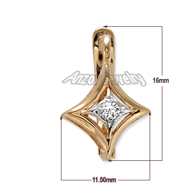 European Style Diamond Earrings 14k gold