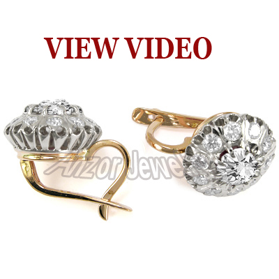 Russian Style 3.50 ctw Diamond Earrings 585