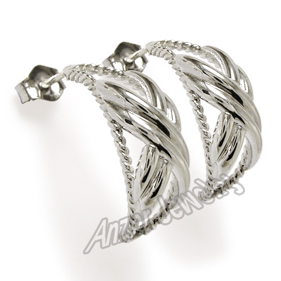 14k Gold X Design Earrings