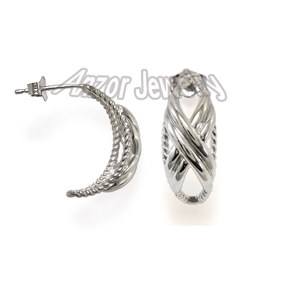 14k Gold X Design Earrings