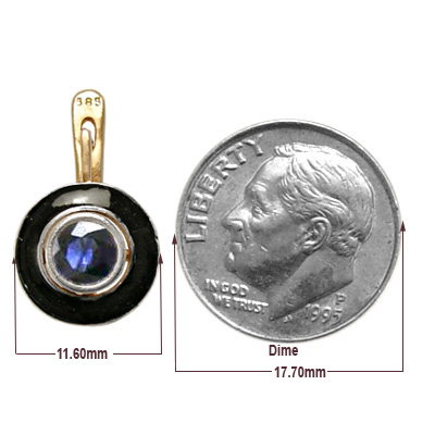 Russian Style Blue Sapphire Enamel Earrings 585