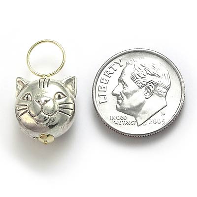 14k Gold Cat Earring Charms