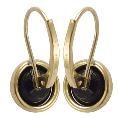 14k Gold Black Onyx Earrings
