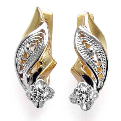 Russian Style Diamond Earrings 585 14k gold