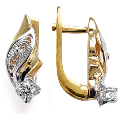 Russian Style Diamond Earrings 585 14k gold
