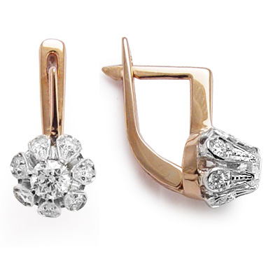Russian Style diamond ring 14k Two-Tone gold