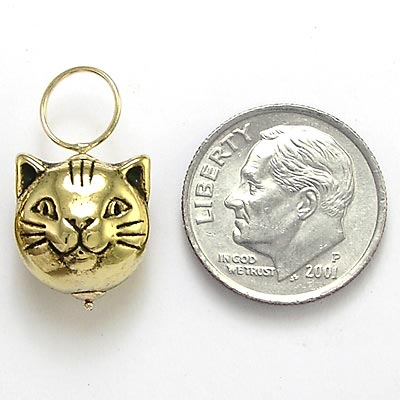 14k Gold Cat Earring Charms