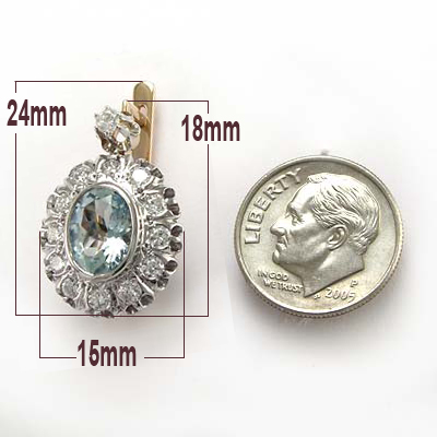 Russian Style Diamond Aquamarine Earrings