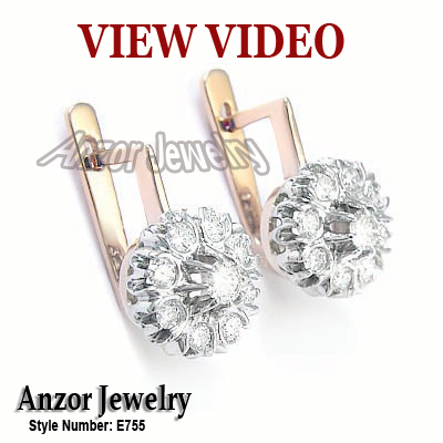 Russian Style malinka diamond earrings 585