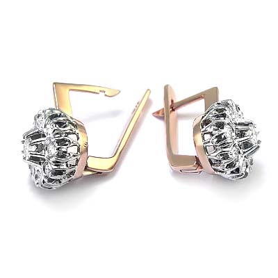 Russian Style malinka diamond earrings 585