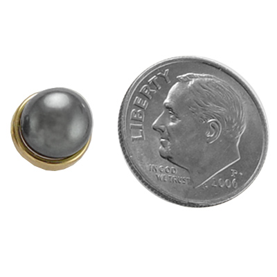 14k Gold Black Pearl Studs
