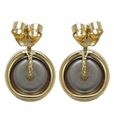 14k Gold Black Pearl Studs