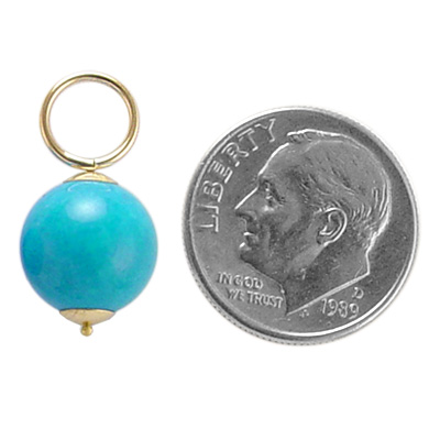 14k Gold Turquoise Charms 12mm