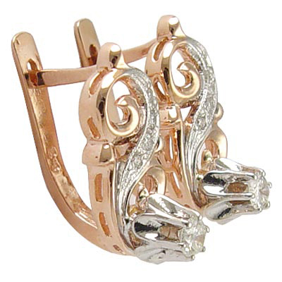 Russian style Diamond Earrings 14k 585
