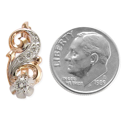 Russian style Diamond Earrings 14k 585