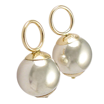 14k Gold and Sterling Silver Earrings Charm 10mm