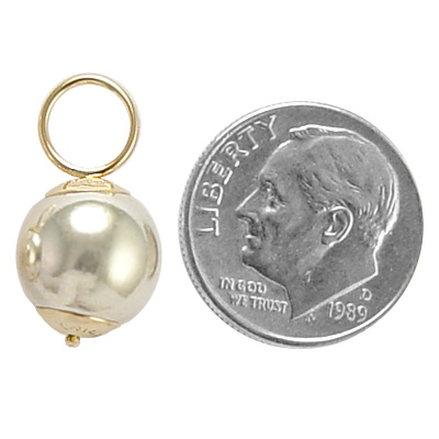 14k Gold and Sterling Silver Earrings Charm 10mm