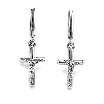 14k Gold Crucifix Earrings