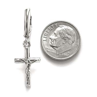 14k Gold Crucifix Earrings