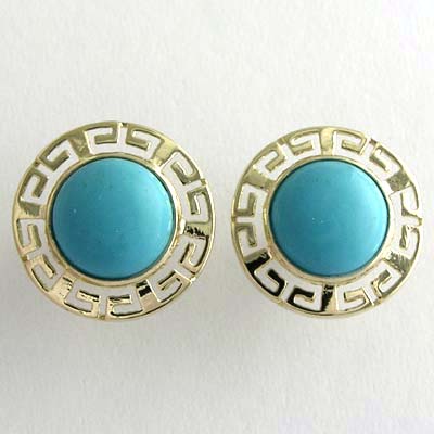 14k Gold Turquoise Earrings